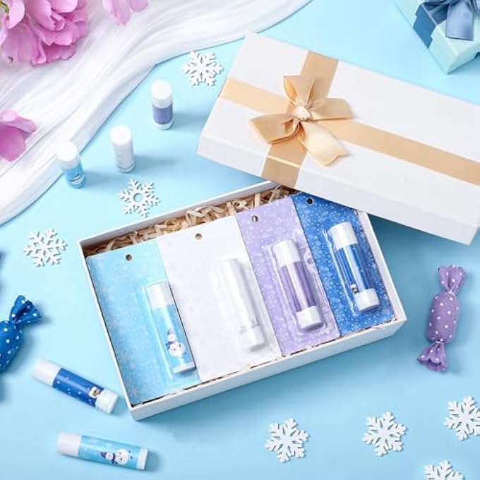 Heigble 24 PCS WINTER SNOWFLAKE LIP BALMS GIFTS BULK HONEY FLAVORED MOISTURIZING NOURISHING LIP BALM APPRECIATION GIFT SNOWMAN PARTY SUPPLIES FOR WINTER HOLIDAY ADULT EMPLOYEE TEACHER BIRTHDAY - Image 3